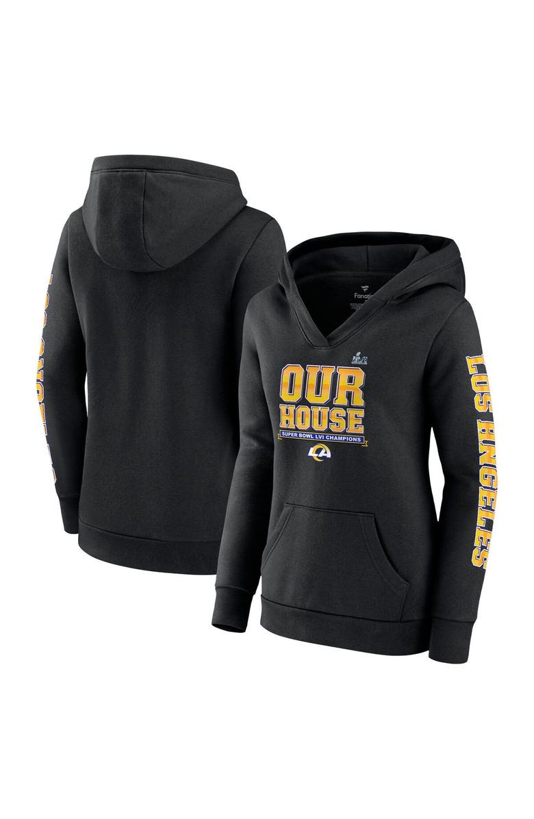 FANATICS Women's Fanatics Branded Black Los Angeles Rams Super Bowl LVI Champions Hometown Audible Pullover Hoodie, Alternate, color, Black