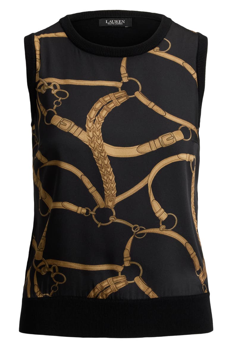 Chain Print Sleeveless Sweater, Alternate, color, BLACK/ MULTI