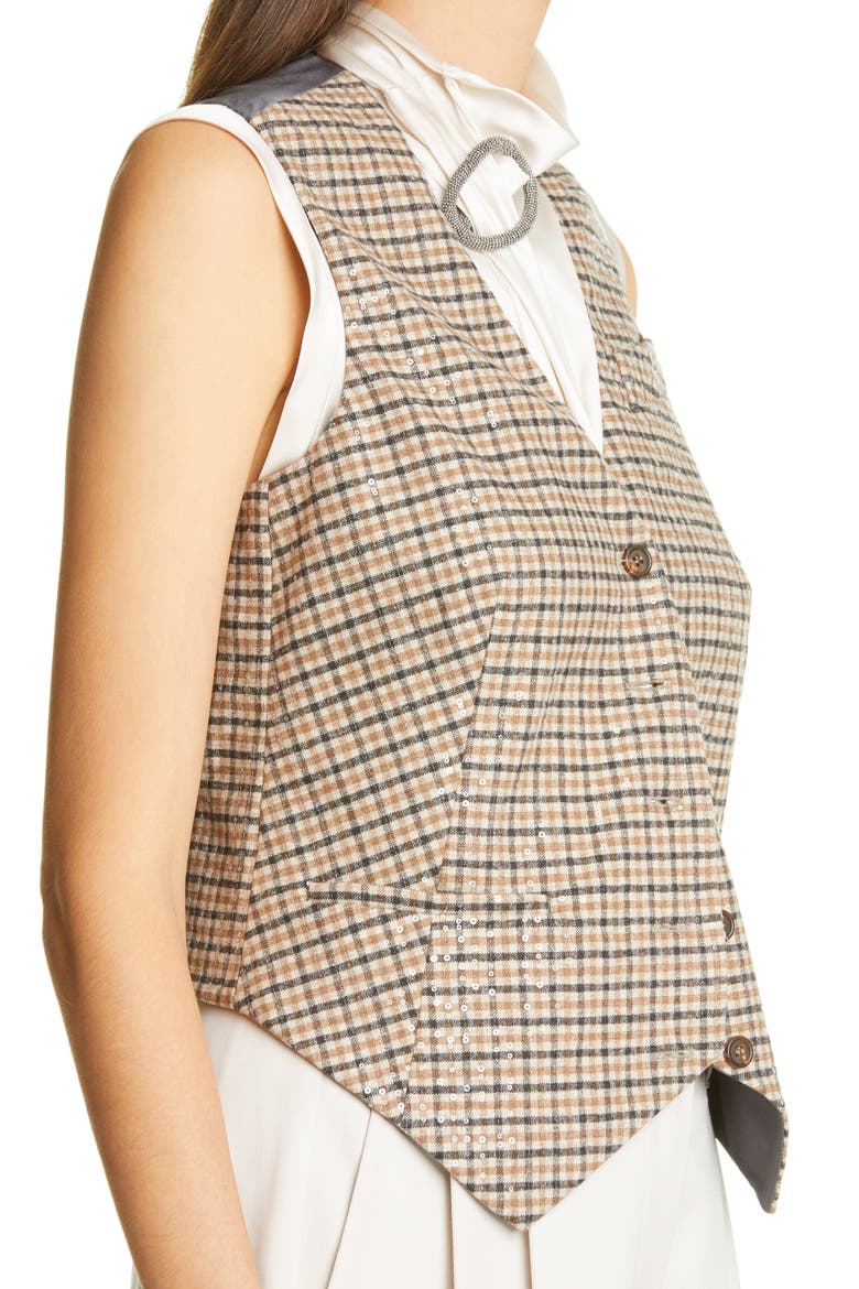 Sequin Check Vest, Alternate, color, PAILETTE