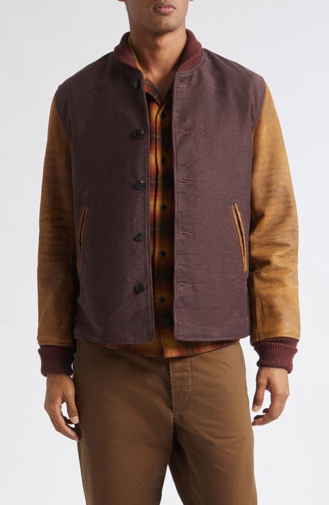 Hendee Mixed Media Varsity Jacket