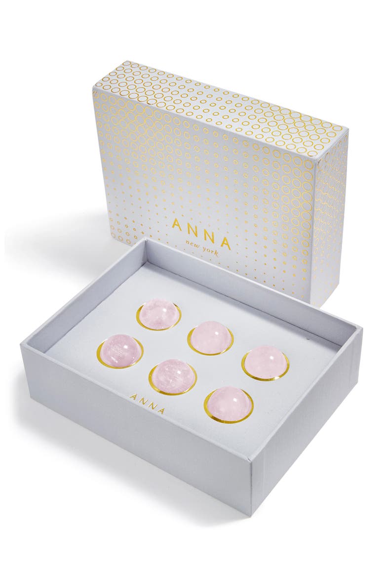 Vida Rose Quartz Set of 6 Wine Gems, Main, color, ROSE