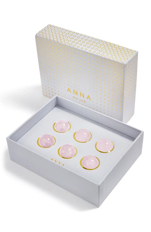 Anna New York Vida Rose Quartz Set Of 6 Wine Gems In Rose