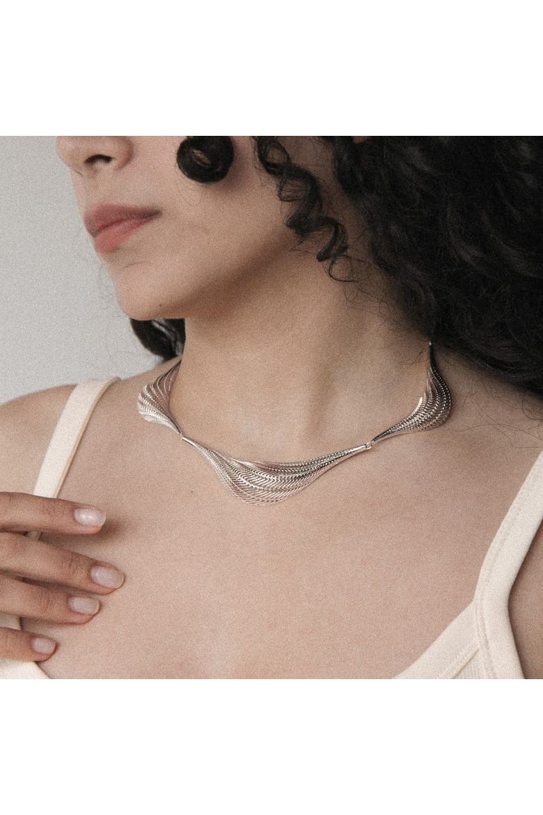 Flow Large Necklace, Alternate, color, Silver