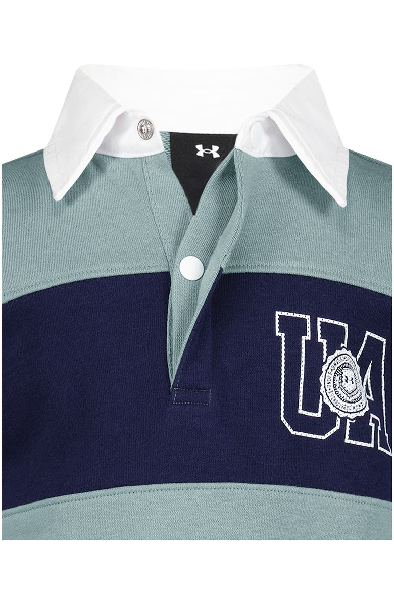 Under Armour Kids' French Terry Rugby Shirt, Alternate, color, Serpentine