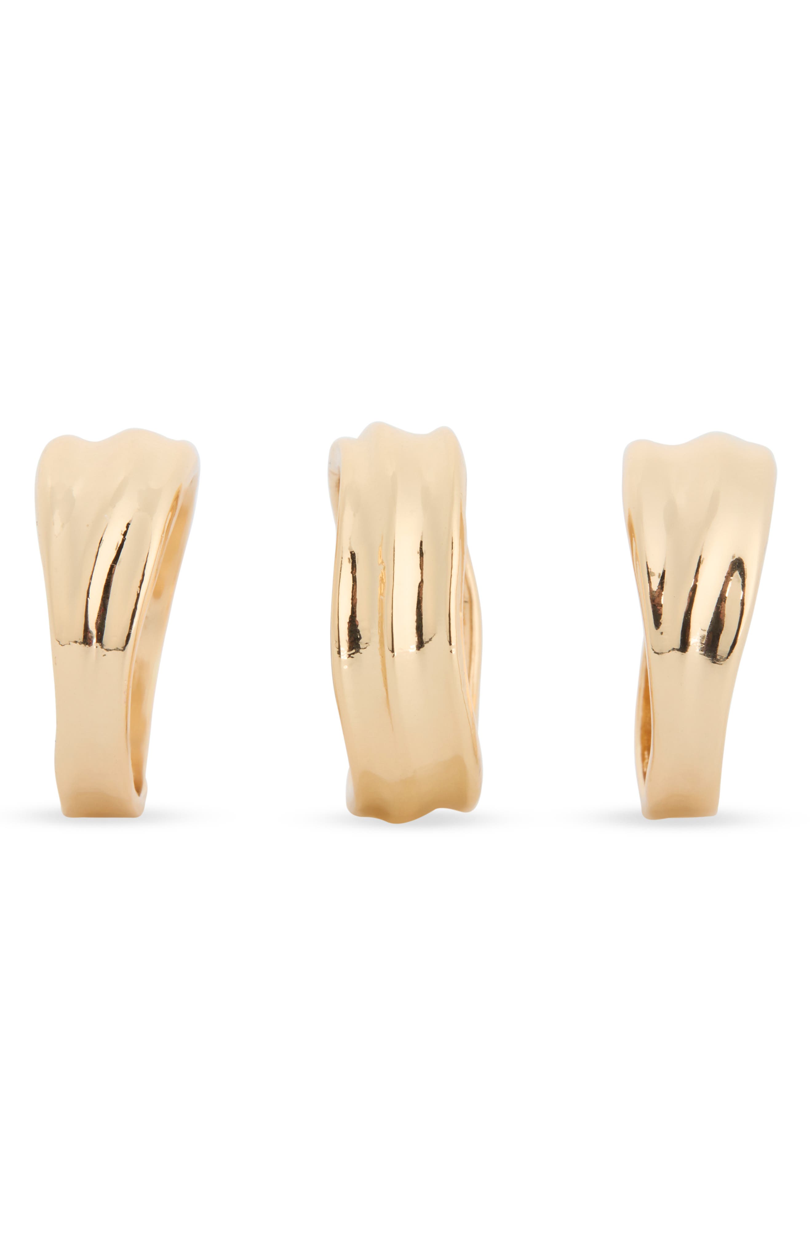 NORDSTROM RACK Set of 3 Sculptural Metal Rings (Women) | Nordstromrack