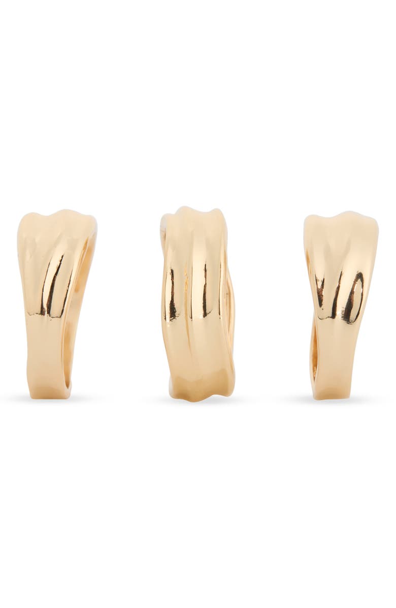 NORDSTROM RACK Set of 3 Sculptural Metal Rings, Alternate, color,