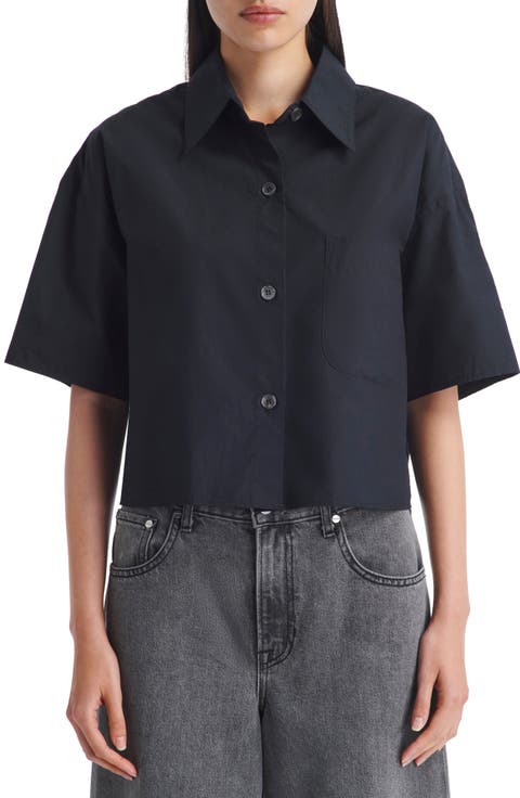 Hazlewood Boxy Crop Button-Up Shirt