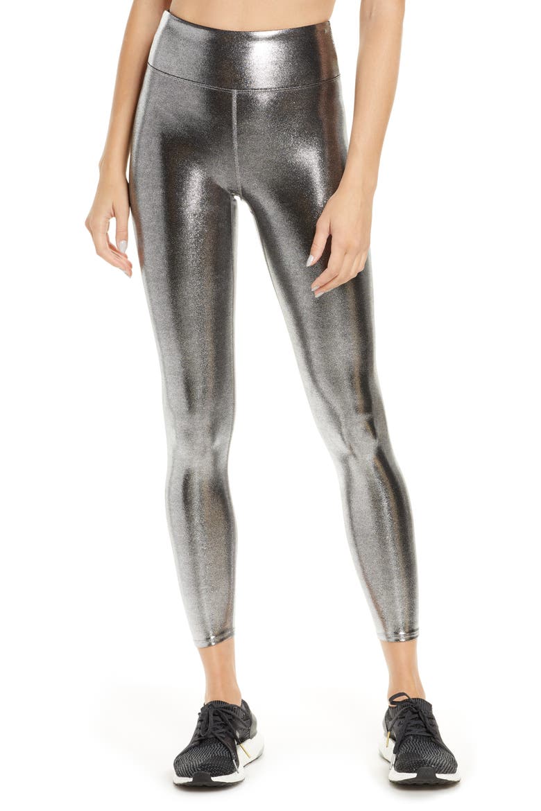Marvel Metallic High Waist Leggings, Main, color, PLATINUM