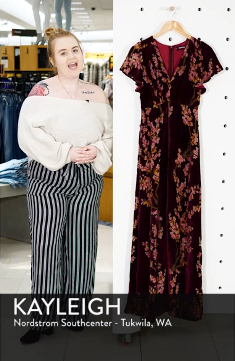 Floral Burnout Velvet Maxi Dress, sales video thumbnail