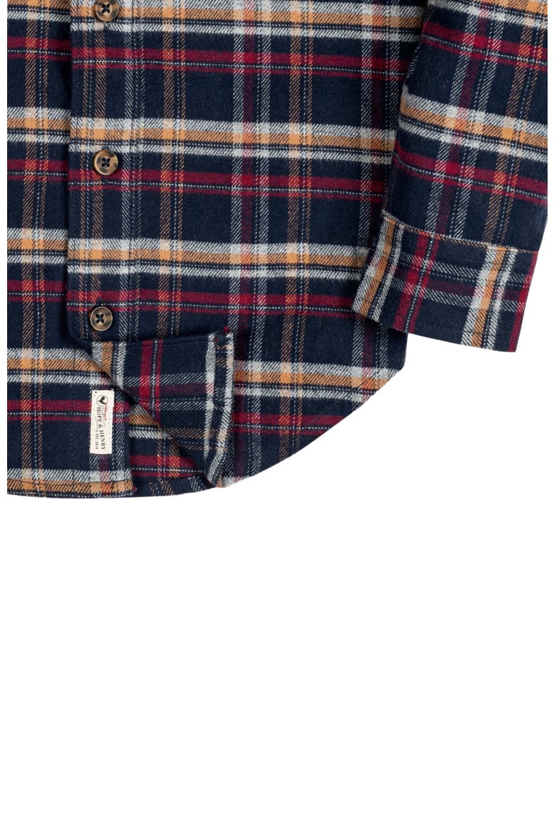 Boys' Flannel Flap Pocket Shirt, Kids, Alternate, color, Navy Autumn Plaid