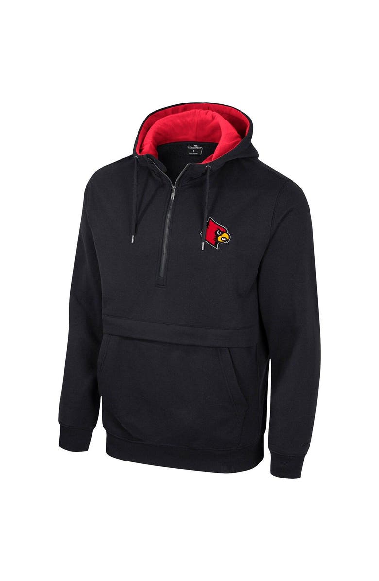 COLOSSEUM Men's Colosseum Black Louisville Cardinals Half-Zip Hoodie, Alternate, color, Black