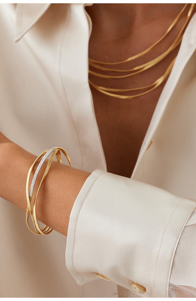 Marco Bicego Marrakech Diamond Layered Bangle, Alternate, color, 18K Yellow Gold