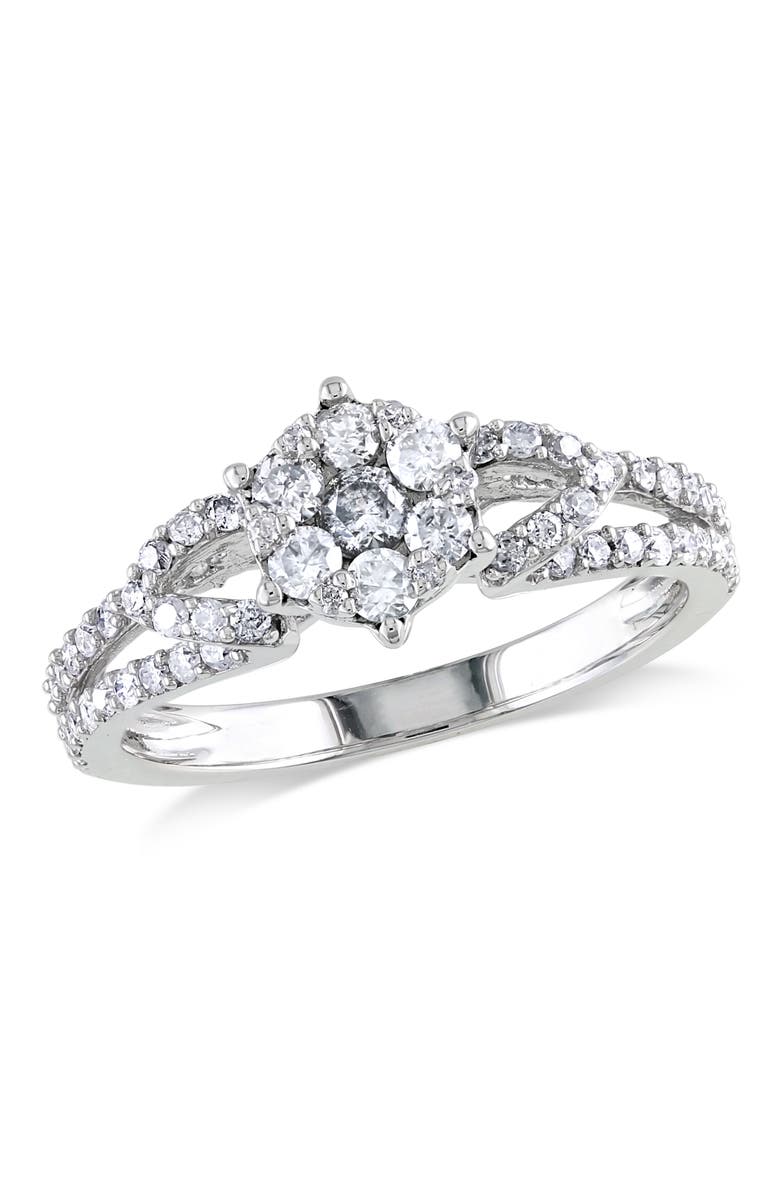 Julianna B. Diamond Composite Split-Shank Ring 10k, Main, color, 10K White Gold