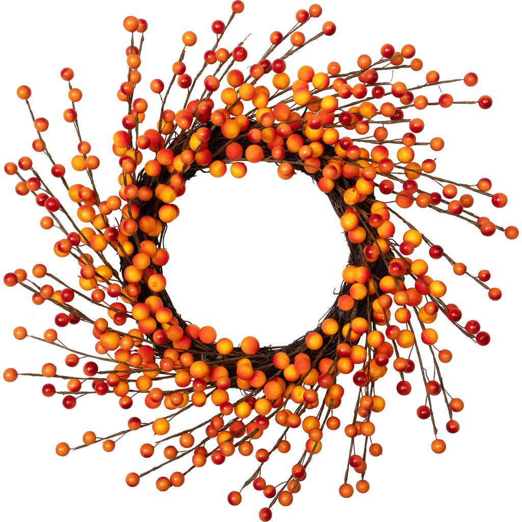 Northlight Artificial Berries Fall Harvest Twig Wreath In Red