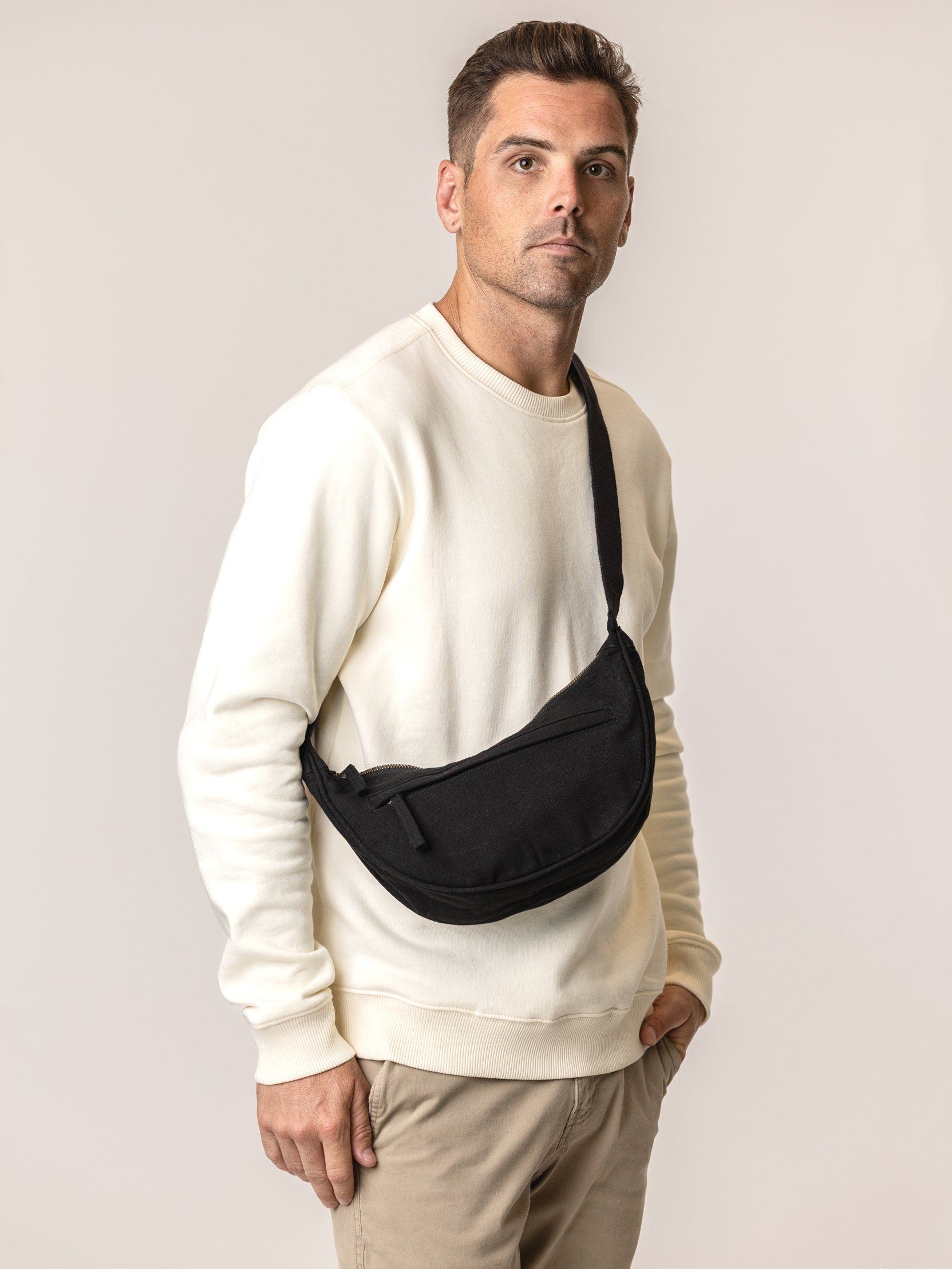 Terra Thread Organic Cotton Crossbody Bag, Alternate, color, Black