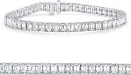 Bliss Diamond 15Ct Emerald Cut Diamond Tennis Bracelet 7" 14k Gold