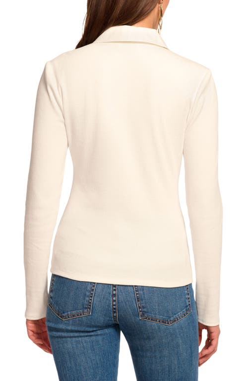 Ramy Brook Laurenza Long Sleeve Rib Polo In White