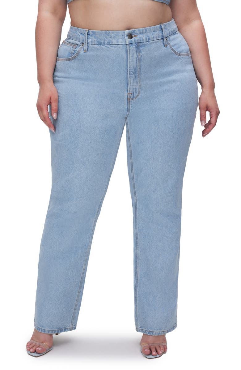 Good American Good '90s High Waist Straight Leg Jeans, Alternate, color, 