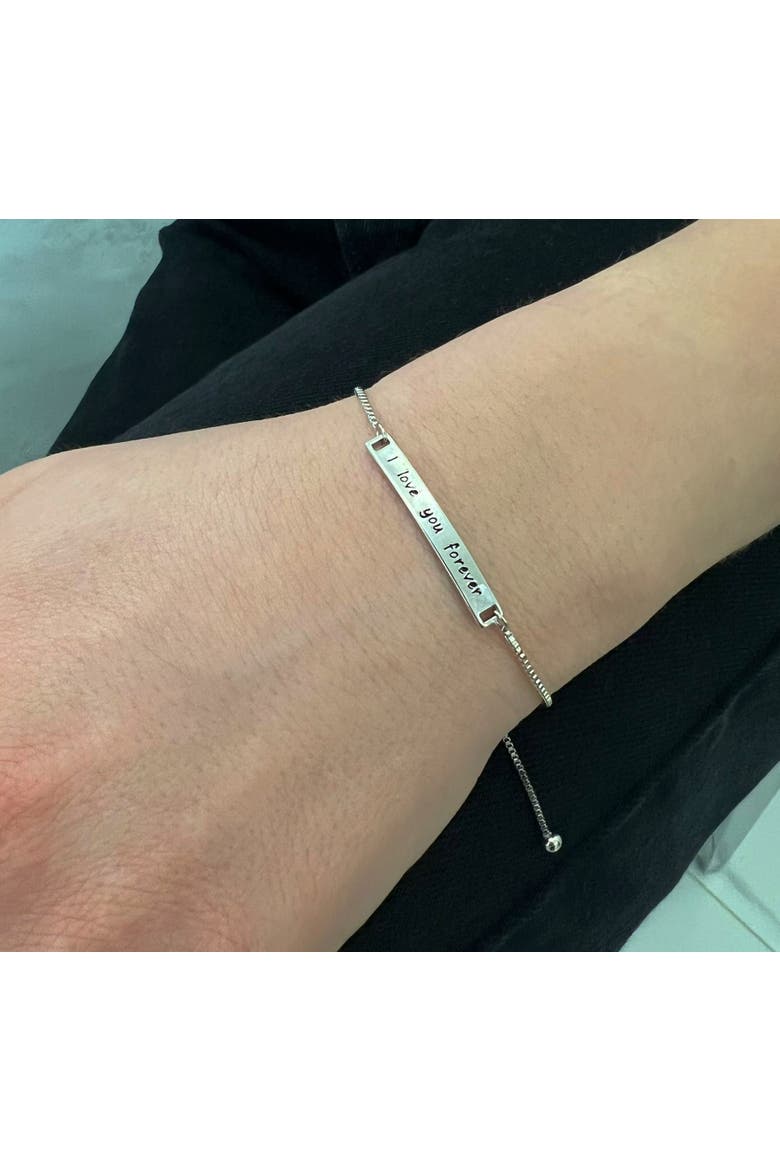 "I Love You Forever" Adjustable Bracelet, Main, color, Silver