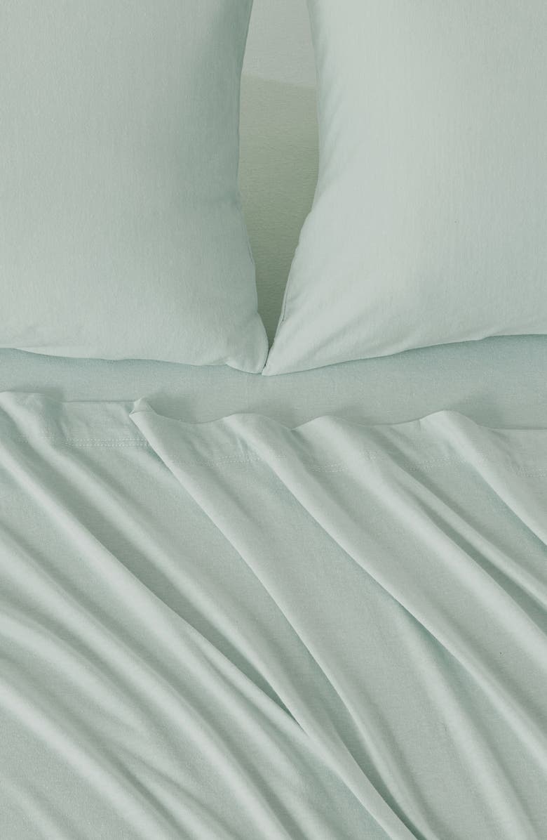 Woven & Weft Jersey Knit Sheet Set, Alternate, color, Heathered Aqua