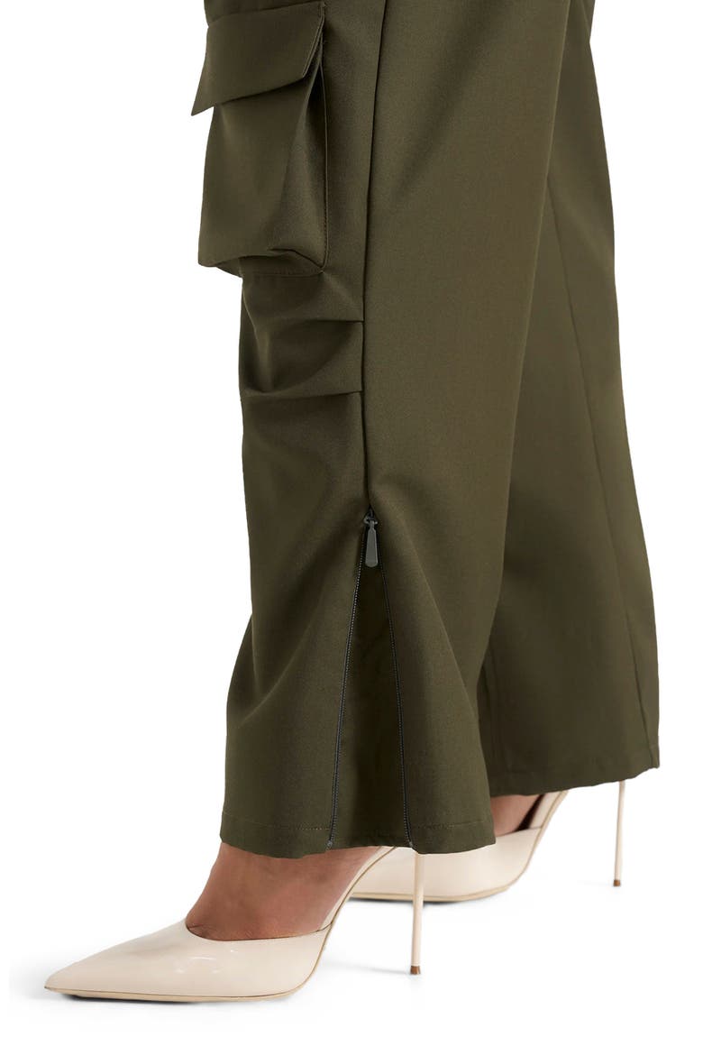 Emilie Tailored High Rise Cargo Trousers, Alternate, color, Olive