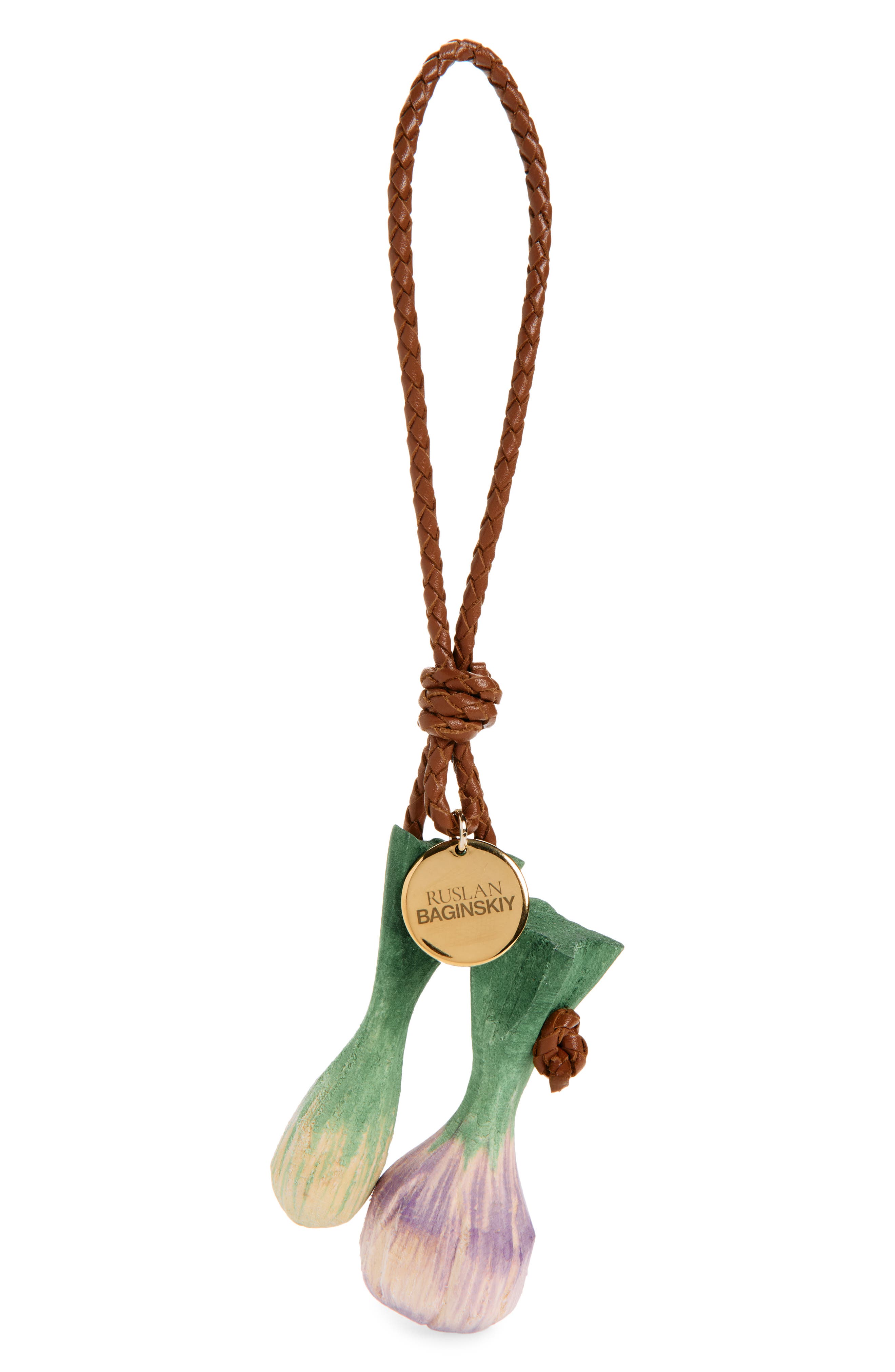 Ruslan Baginskiy Garlic Bag Charm, Main, color, Green/ White