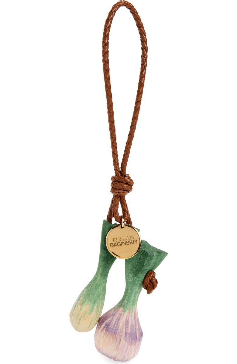 Ruslan Baginskiy Garlic Bag Charm, Main, color, Green/ White