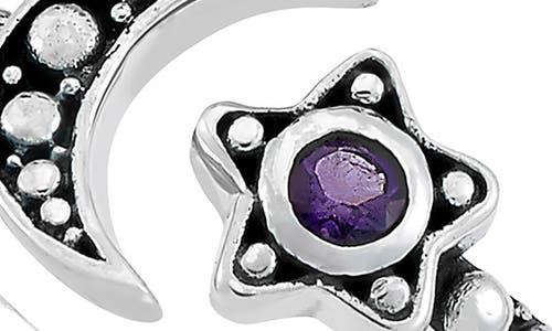 Samuel B. Moon & Star Bypass Ring In Purple