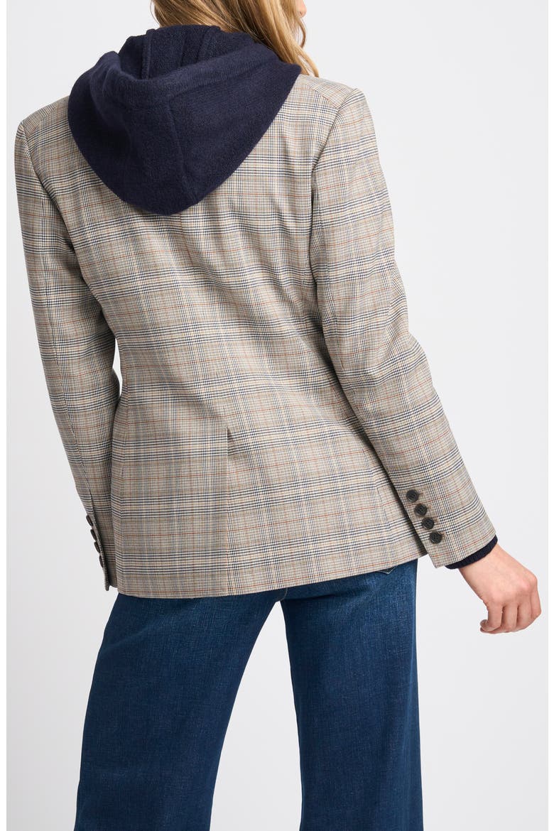 Plaid Double Breasted Blazer, Alternate, color, TOBACCO BROWN
