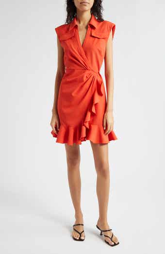 Cinq à Sept Zenni Ruffle Sleeveless Wrap Dress