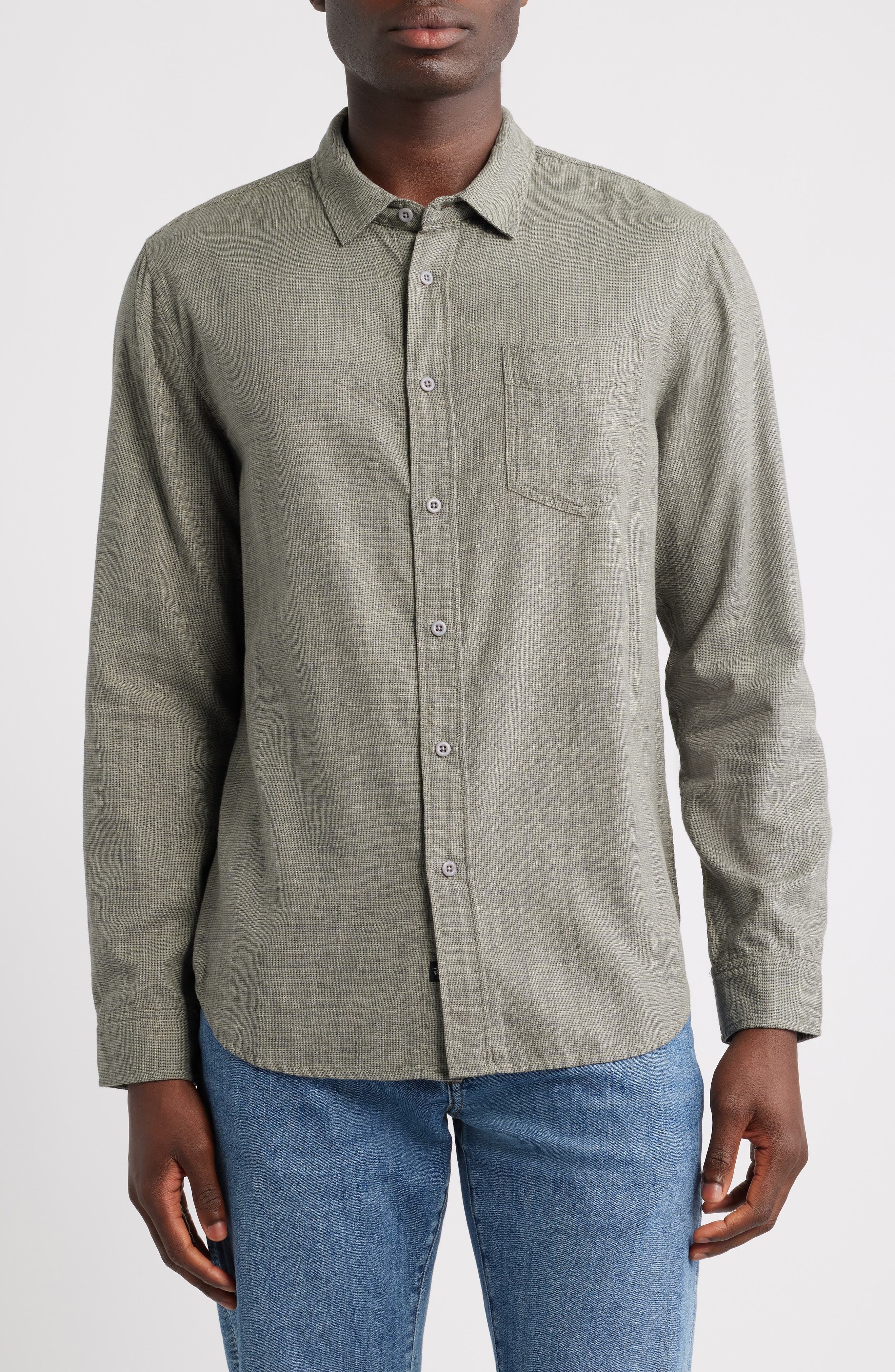 Rails Wyatt Microcheck Cotton Button-Up Shirt