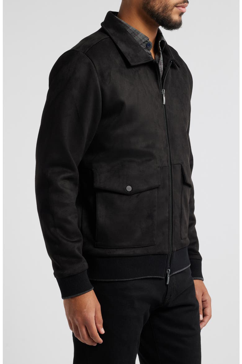 Lachine Faux Suede Pilot Jacket, Alternate, color, BLACK