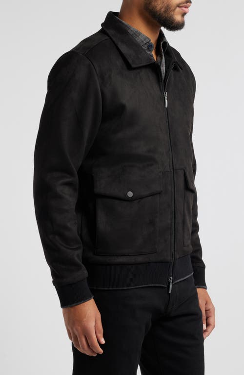 Robert Barakett Lachine Faux Suede Pilot Jacket In Black
