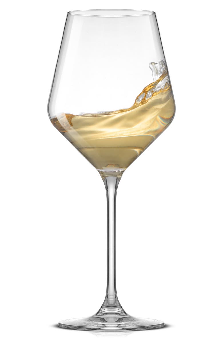 JoyJolt Layla White Set of 4 Stemmed White Wine Glasses, Alternate, color, Clear