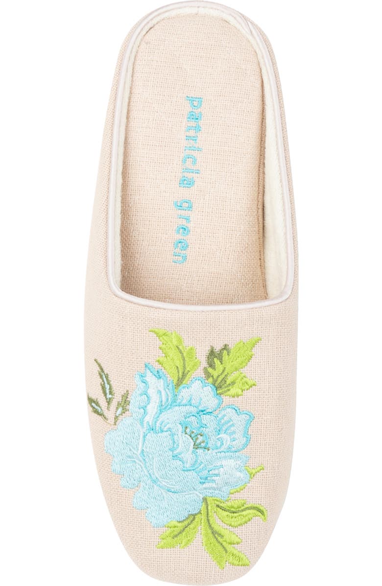 patricia green Embroidered Peony Slipper, Alternate, color,