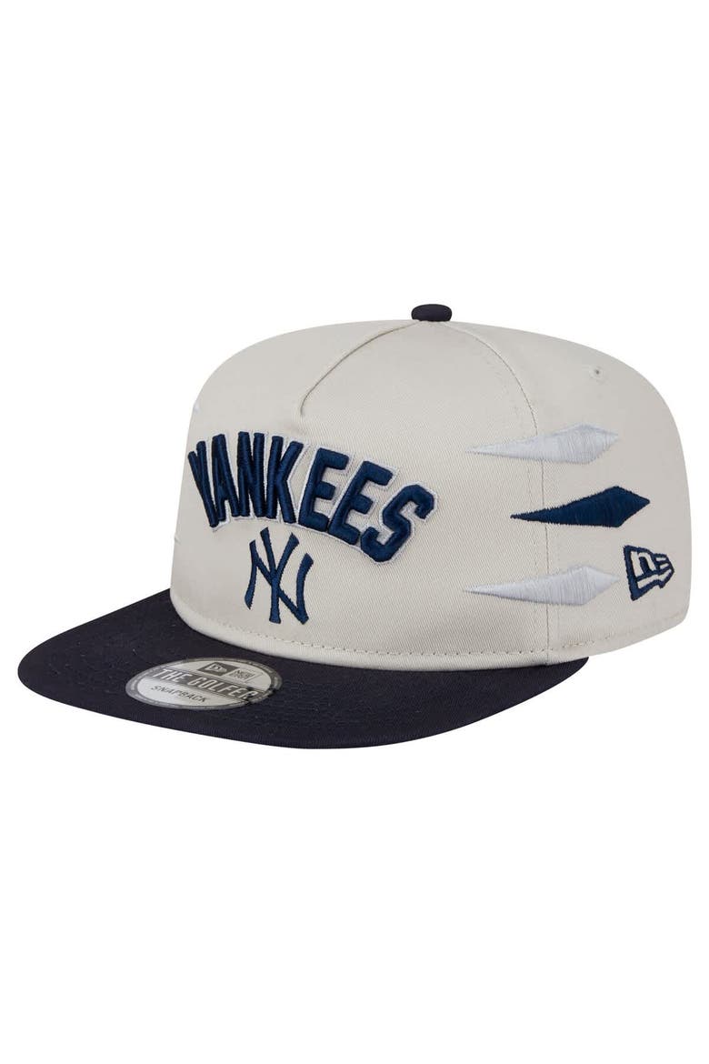 Men's New Era Cream New York Yankees Iron Golfer Snapback Hat, Main, color, Cream