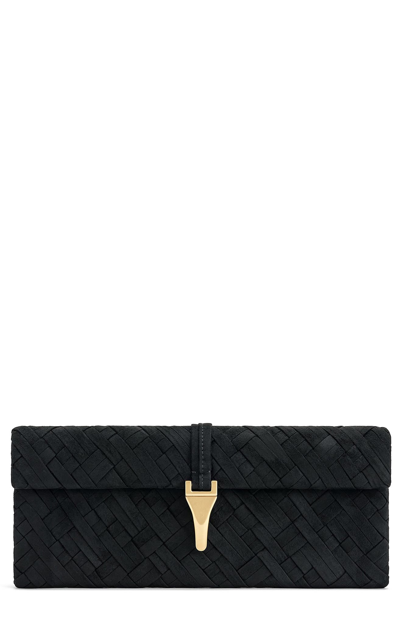 JW PEI Zaria Woven Clutch, Main, color, Black