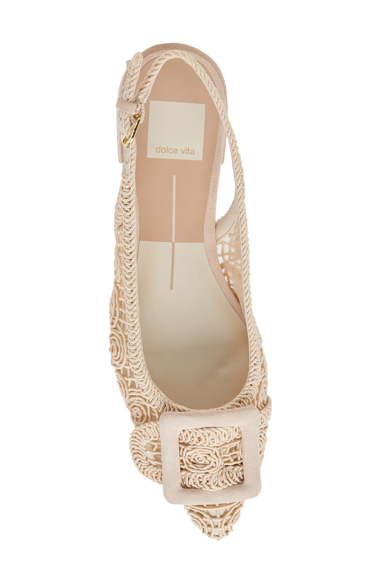 Dolce Vita Pauley Pointed Toe Slingback Flat, Alternate, color, Natural Macrame