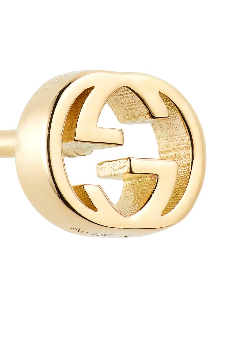 Gucci Interlocking-G Stud Earrings, Alternate, color, 18K Yellow Gold