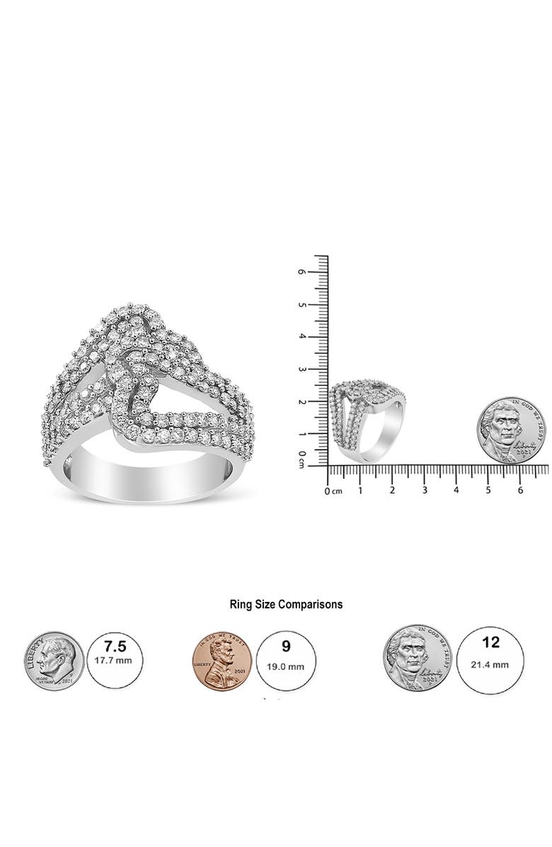 Haus of Brilliance 14K White Gold 1 1/2 Cttw Diamond Open Double Heart Bypass Ring, Alternate, color, White