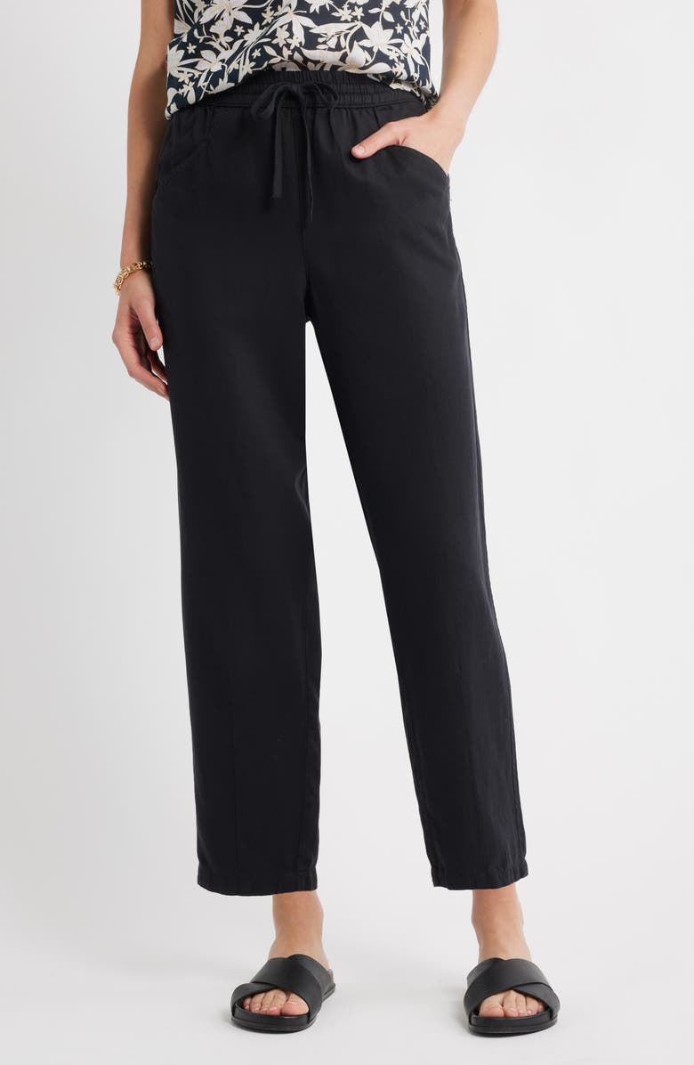 Caslon<sup>®</sup> Pull-On Barrel Pants, Main, color, Black