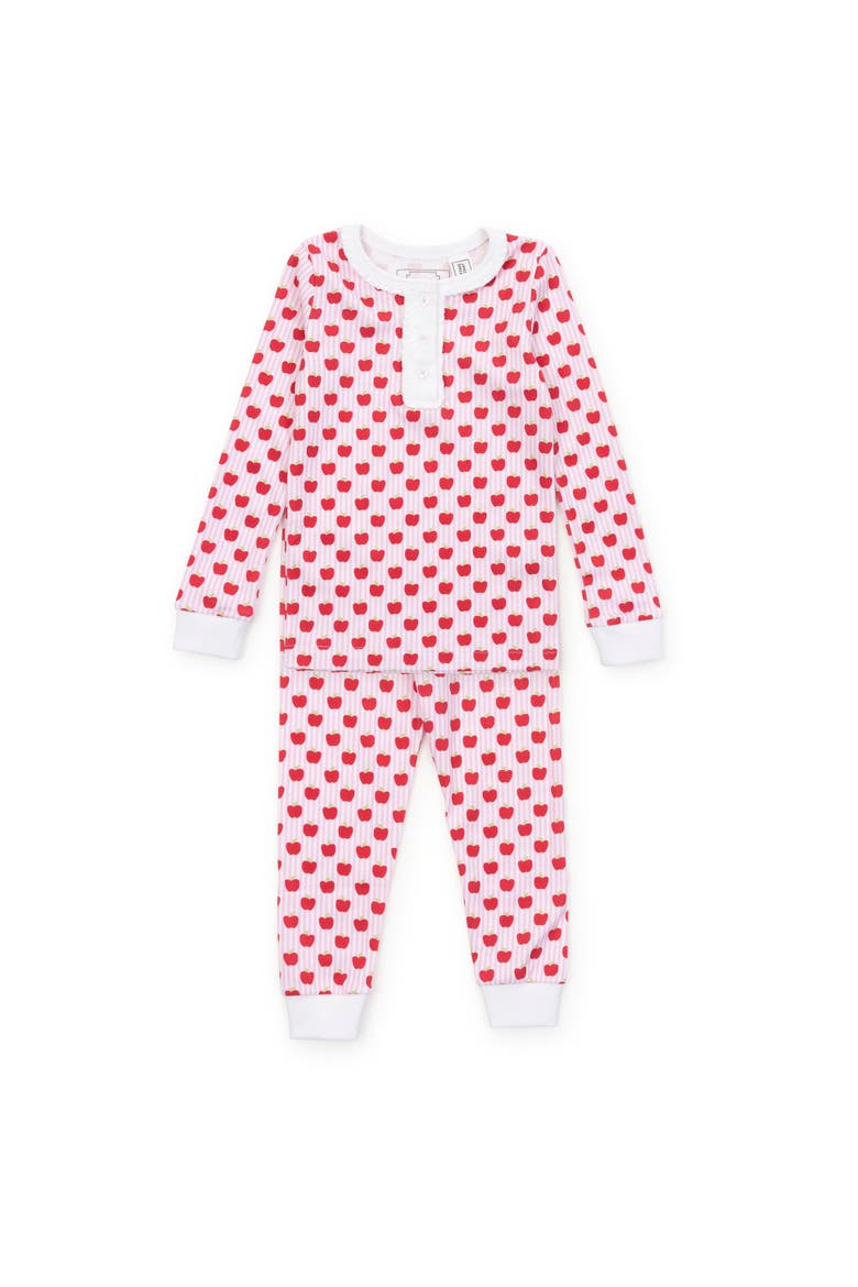 Alden Girls' Pajama Pant Set, Main, color, Schoolhouse Apples Pink