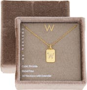 Chelsea28 Pav9 Initial Tag Necklace