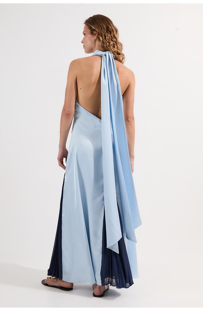 Karen Millen Woven Satin Maxi Dress, Alternate, color, Blue
