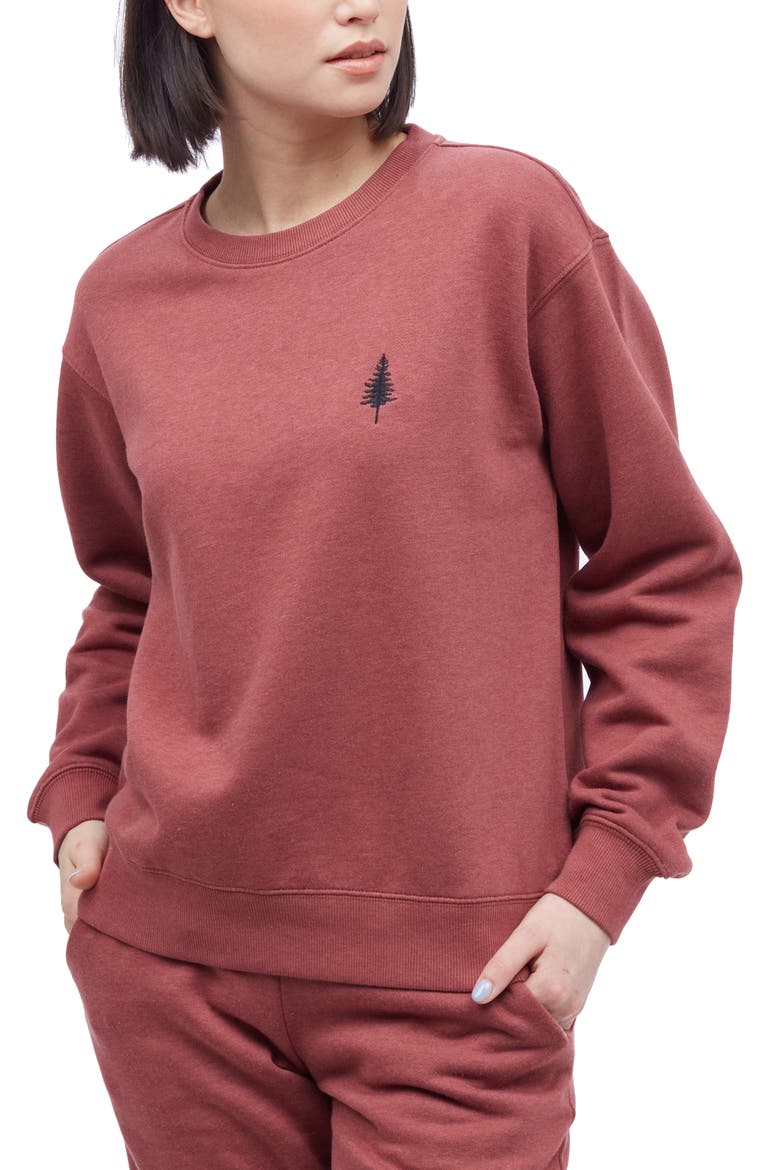 Golden Spruce Organic Cotton Blend Crewneck Sweatshirt, Main, color, APPLE BUTTER RED