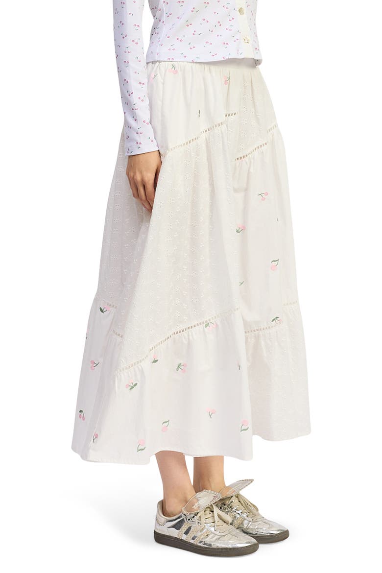 Cherie Poplin Midi Skirt, Alternate, color, WHITE PINK GREEN
