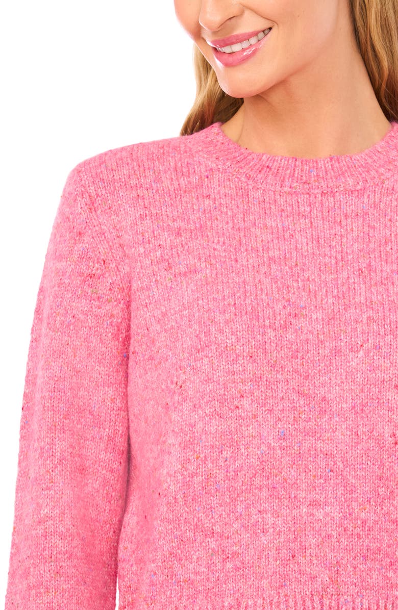 CeCe Confetti Ruffle Cuff Sweater, Alternate, color, Pink/ Rainbow