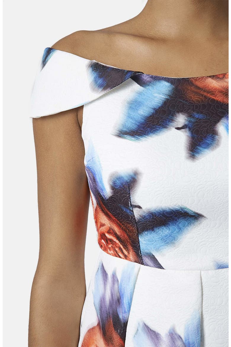 White Floral Dress, Alternate, color, WHITE
