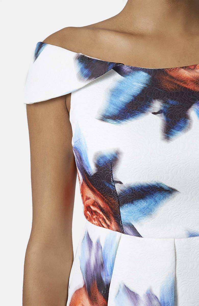 Topshop White Floral Dress, Alternate, color, 