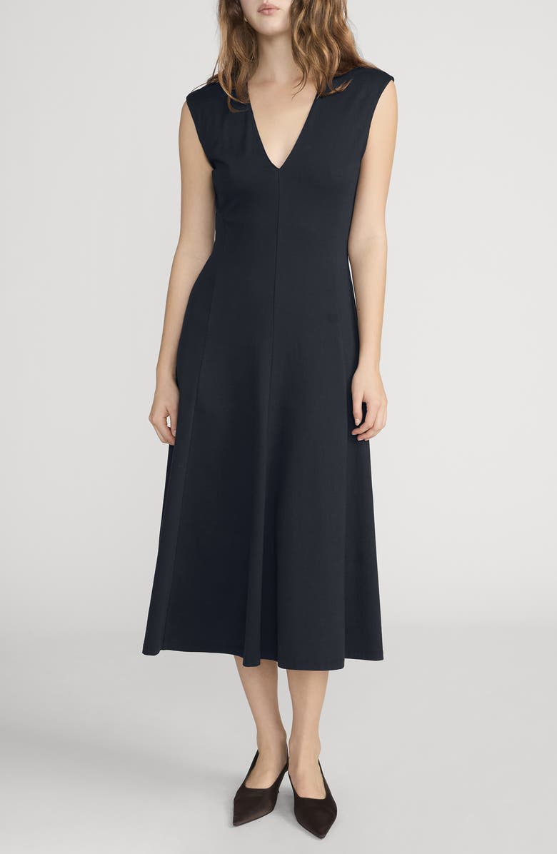FRAME The Studio Cotton Midi Dress, Main, color, Navy